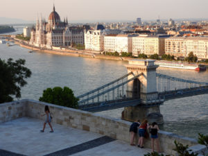 Chain Bridge with Parliament Budapest Danube